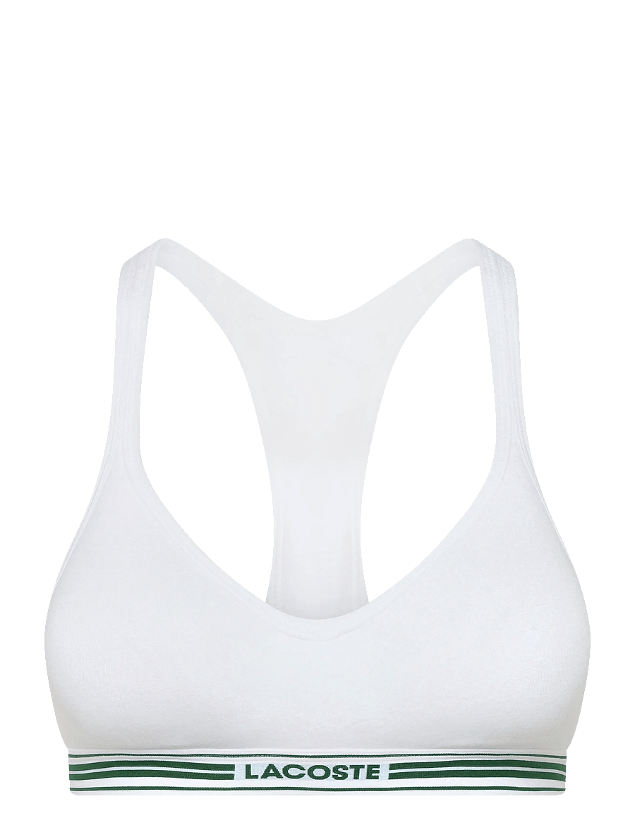 Lacoste - Padded Stretch Jersey Logo Bralette - white - 0