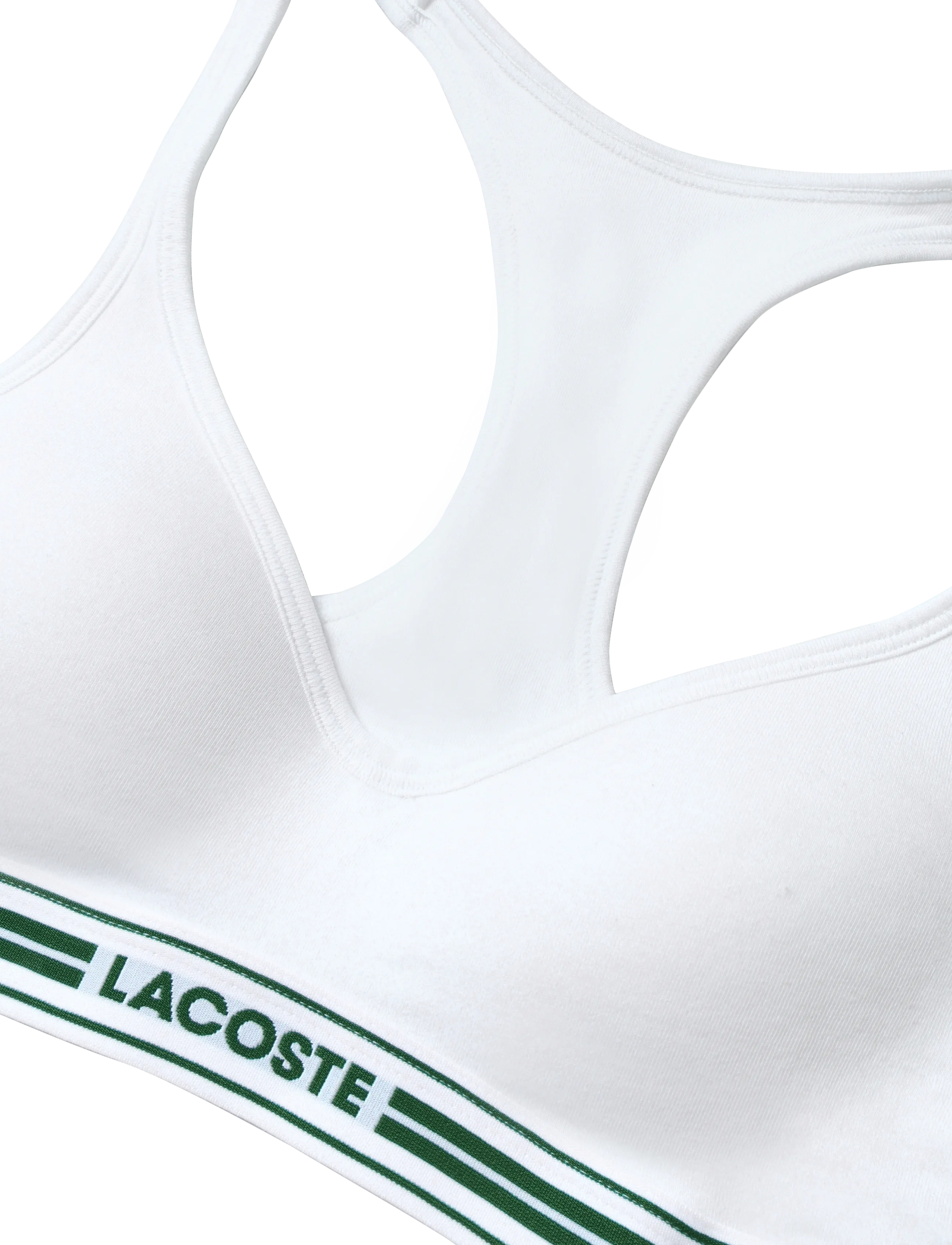 Lacoste - Padded Stretch Jersey Logo Bralette - white - 2