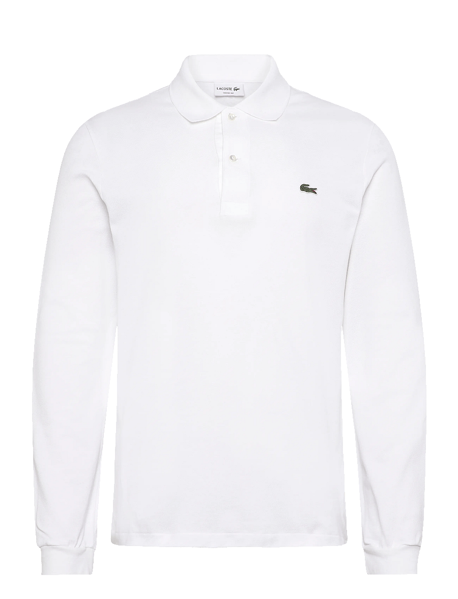 Lacoste - Classic Fit L1312 Longsleeve Polo Shirt - langærmede poloer - white - 0