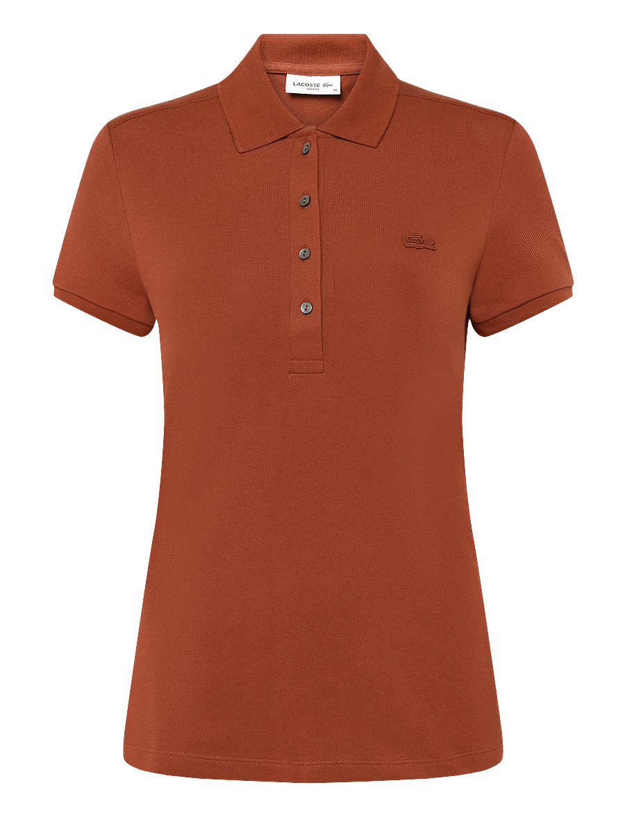 Lacoste - Stretch Cotton Piqué Polo - poloshirts - brown - 0
