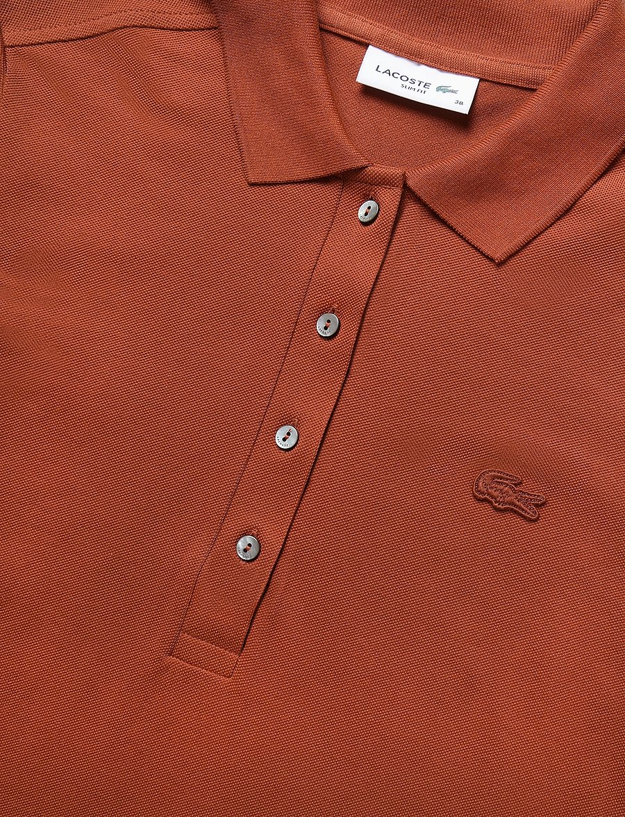 Lacoste - Stretch Cotton Piqué Polo - poloshirts - brown - 2