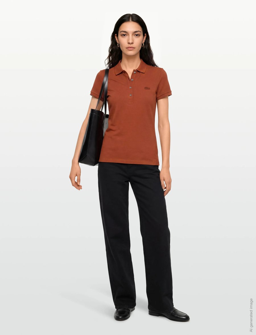 Lacoste - Stretch Cotton Piqué Polo - poloshirts - burgundy - 0