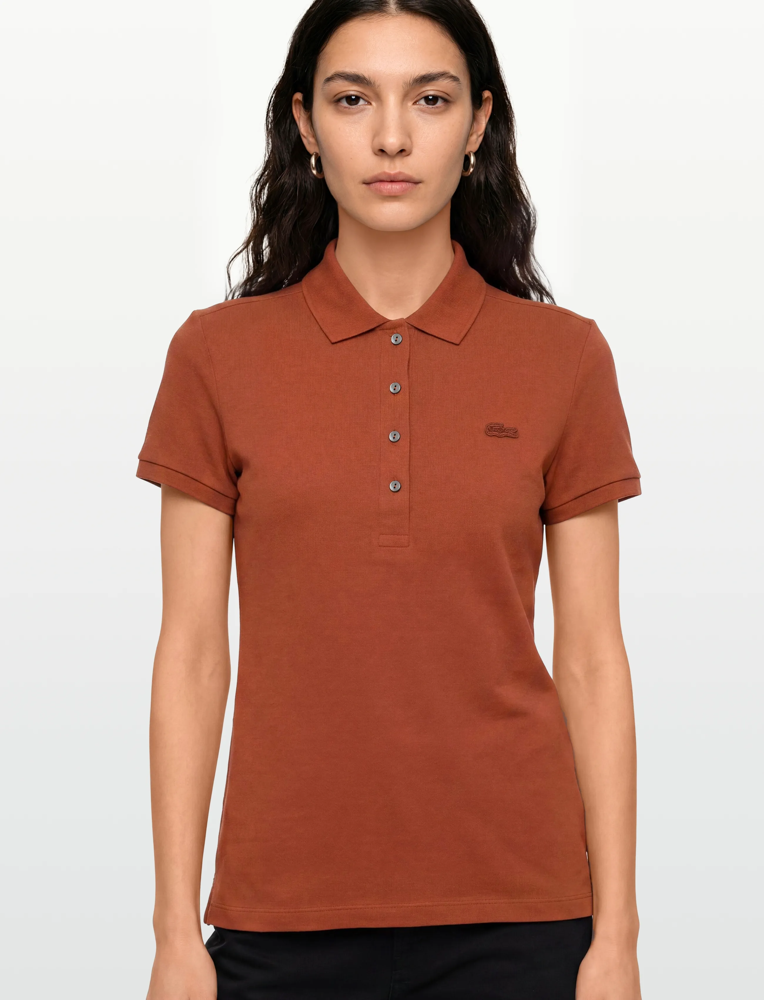 Lacoste - Stretch Cotton Piqué Polo - poloshirts - burgundy - 3