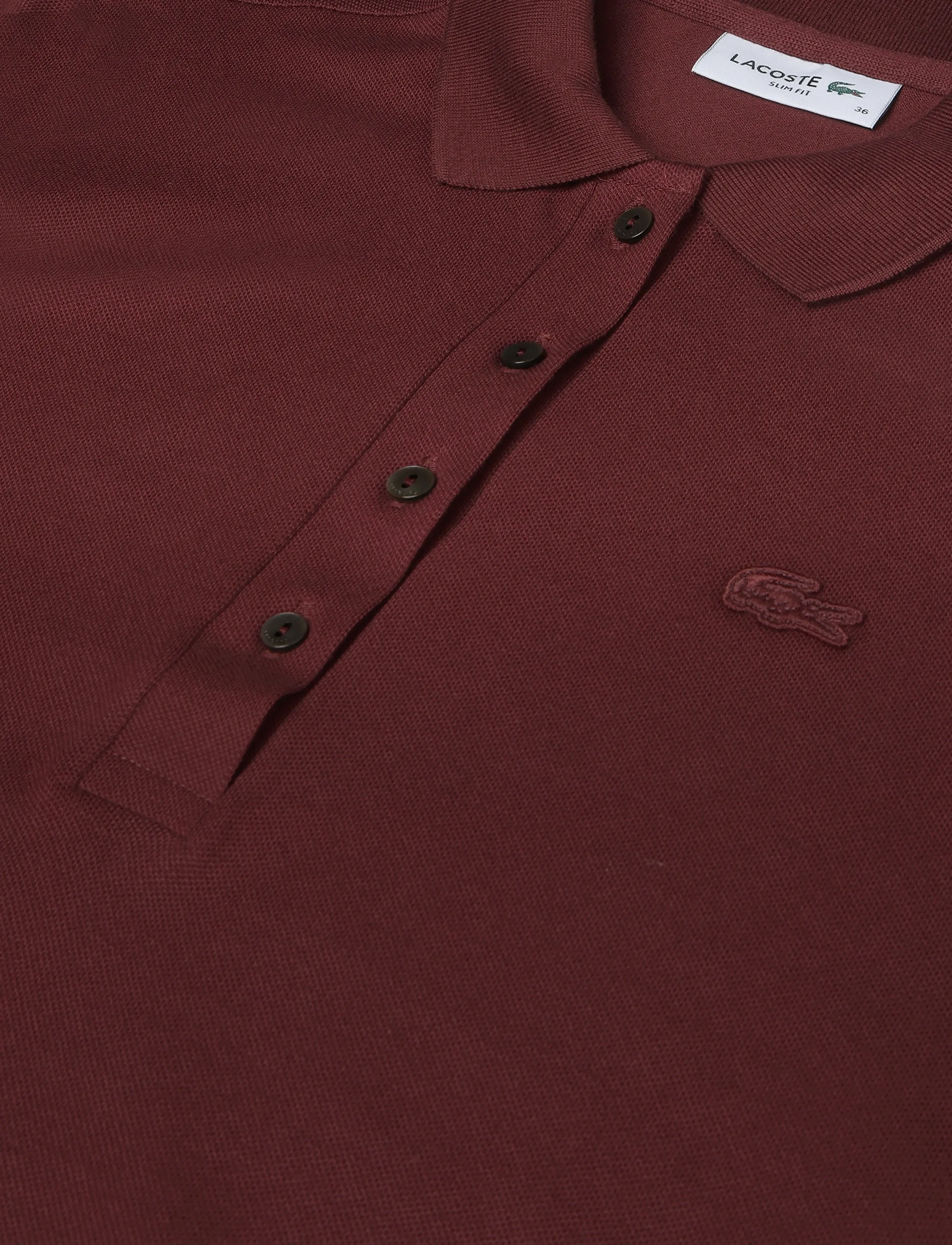 Lacoste - Stretch Cotton Piqué Polo - poloshirts - burgundy - 2