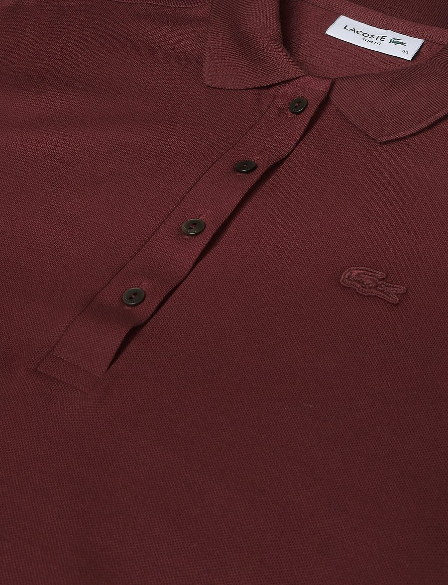 Lacoste - Stretch Cotton Piqué Polo - poloshirts - burgundy - 2