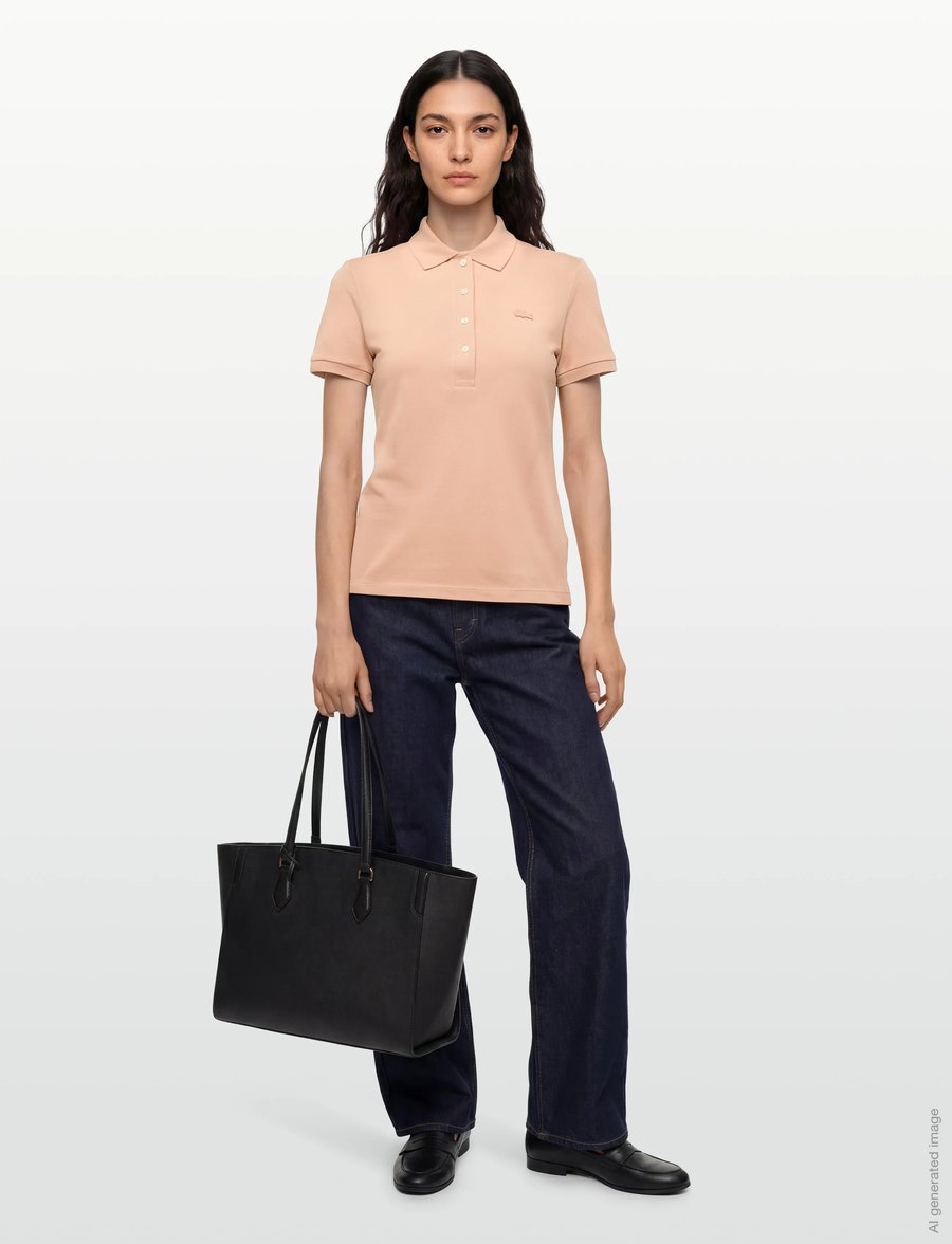 Lacoste - Stretch Cotton Piqué Polo - poloshirts - pink - 0