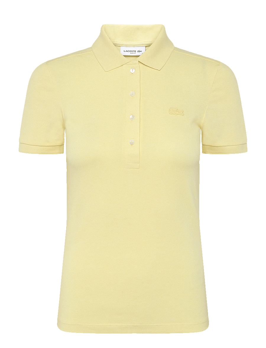 Lacoste - Stretch Cotton Piqué Polo - poloshirts - yellow - 0