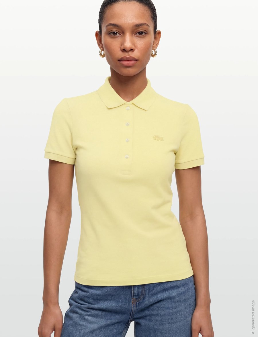 Lacoste - Stretch Cotton Piqué Polo - poloshirts - yellow - 3
