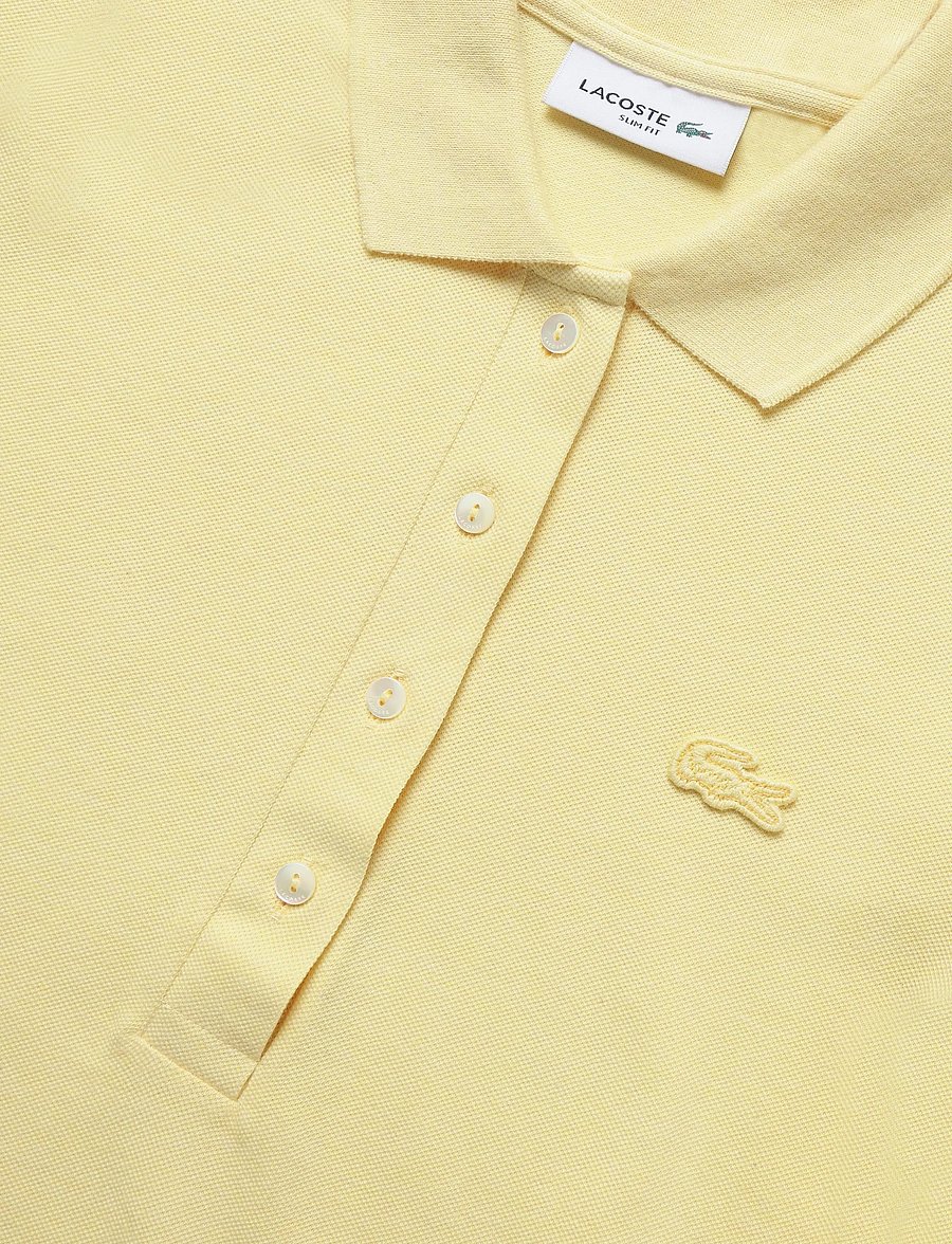 Lacoste - Stretch Cotton Piqué Polo - poloshirts - yellow - 2
