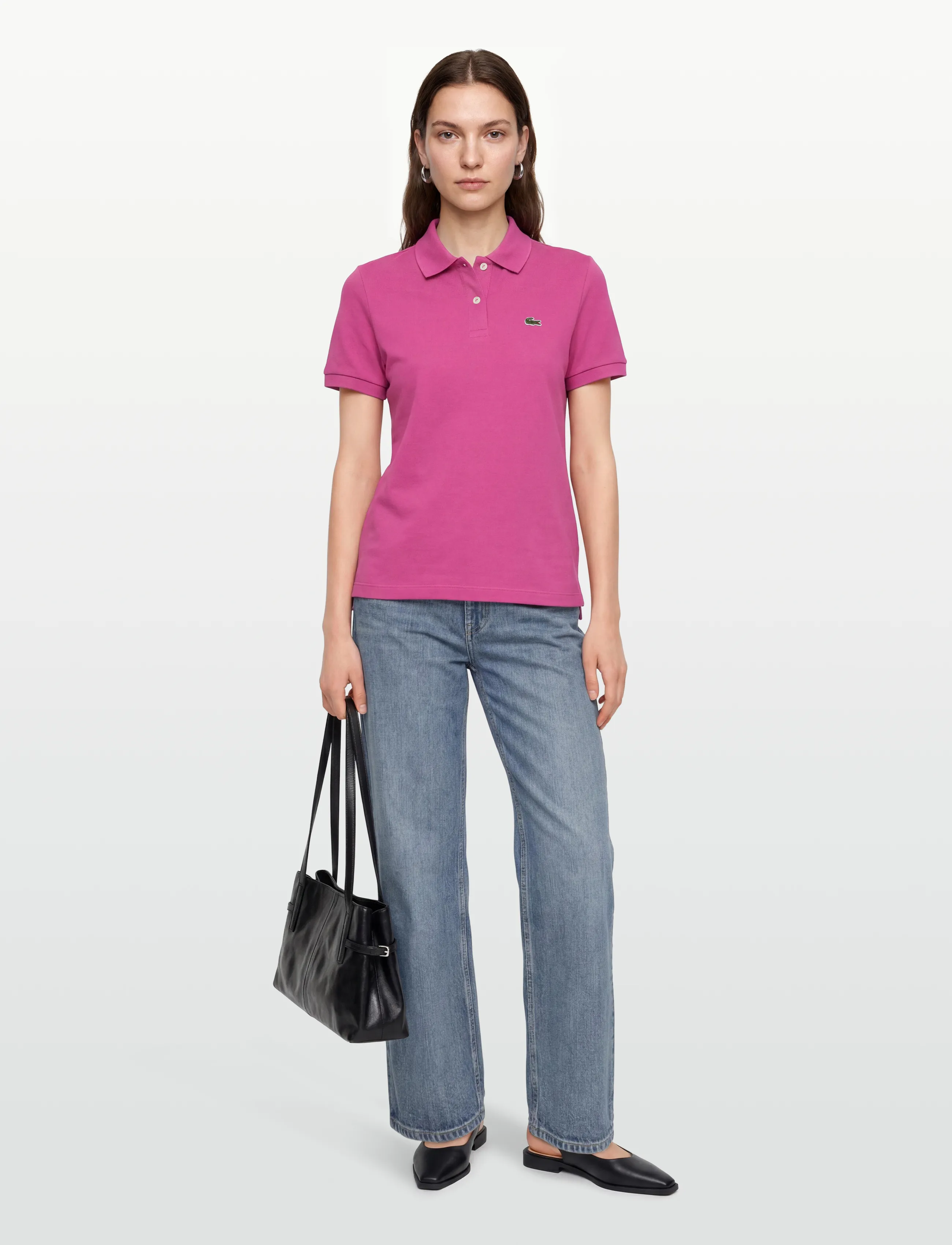 Lacoste Regular Fit Supple Petit Piqué Polo, 36, T-shirts & Oberteile, Rosa - Polos, Frauen