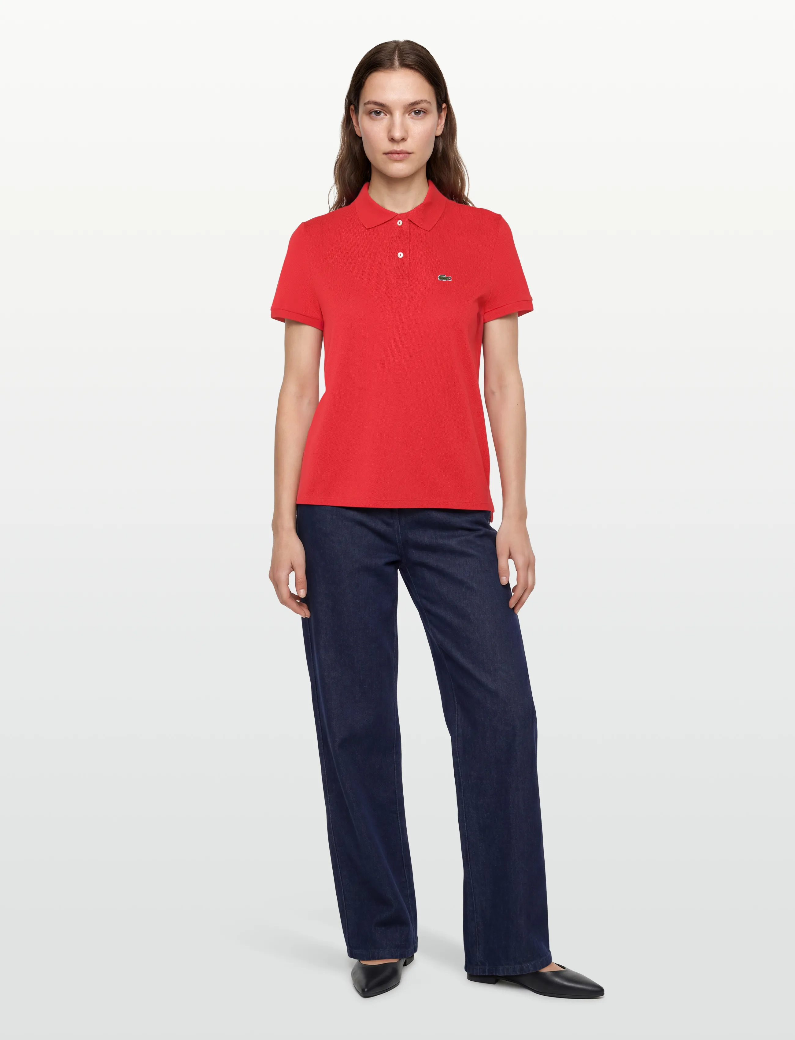 Lacoste Regular Fit Supple Petit Piqué Polo, Kvinder, Piqué Poloshirt, Rød, Str: 36
