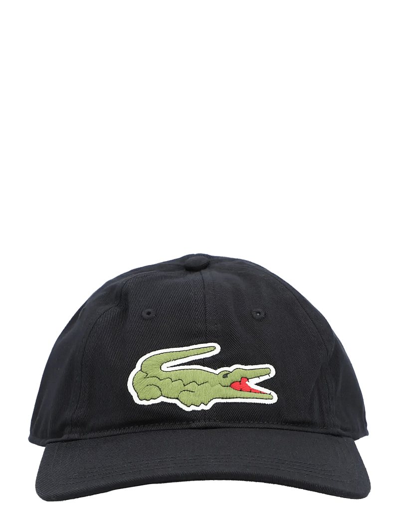 Lacoste - Cotton twill cap with crocodile badge - nokamütsid - black - 2