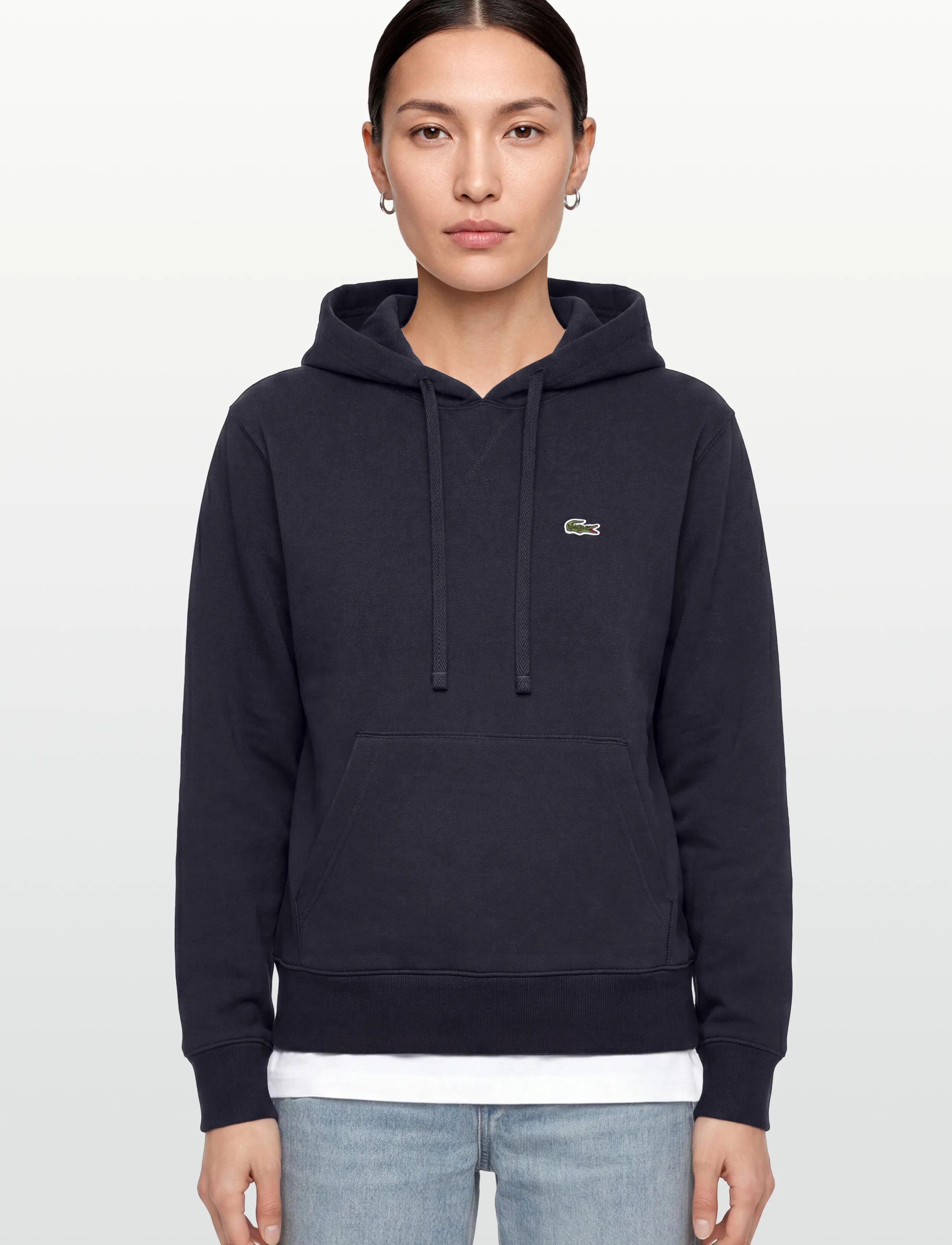 Lacoste - Relaxed Fit Piqué Hoodie - hettegensere - navy blue - 3