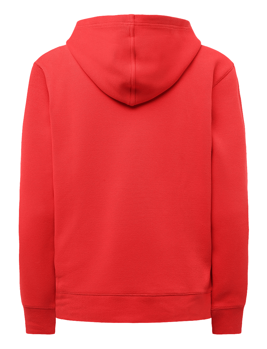Lacoste - Relaxed Fit Piqué Hoodie - hoodies - red - 1