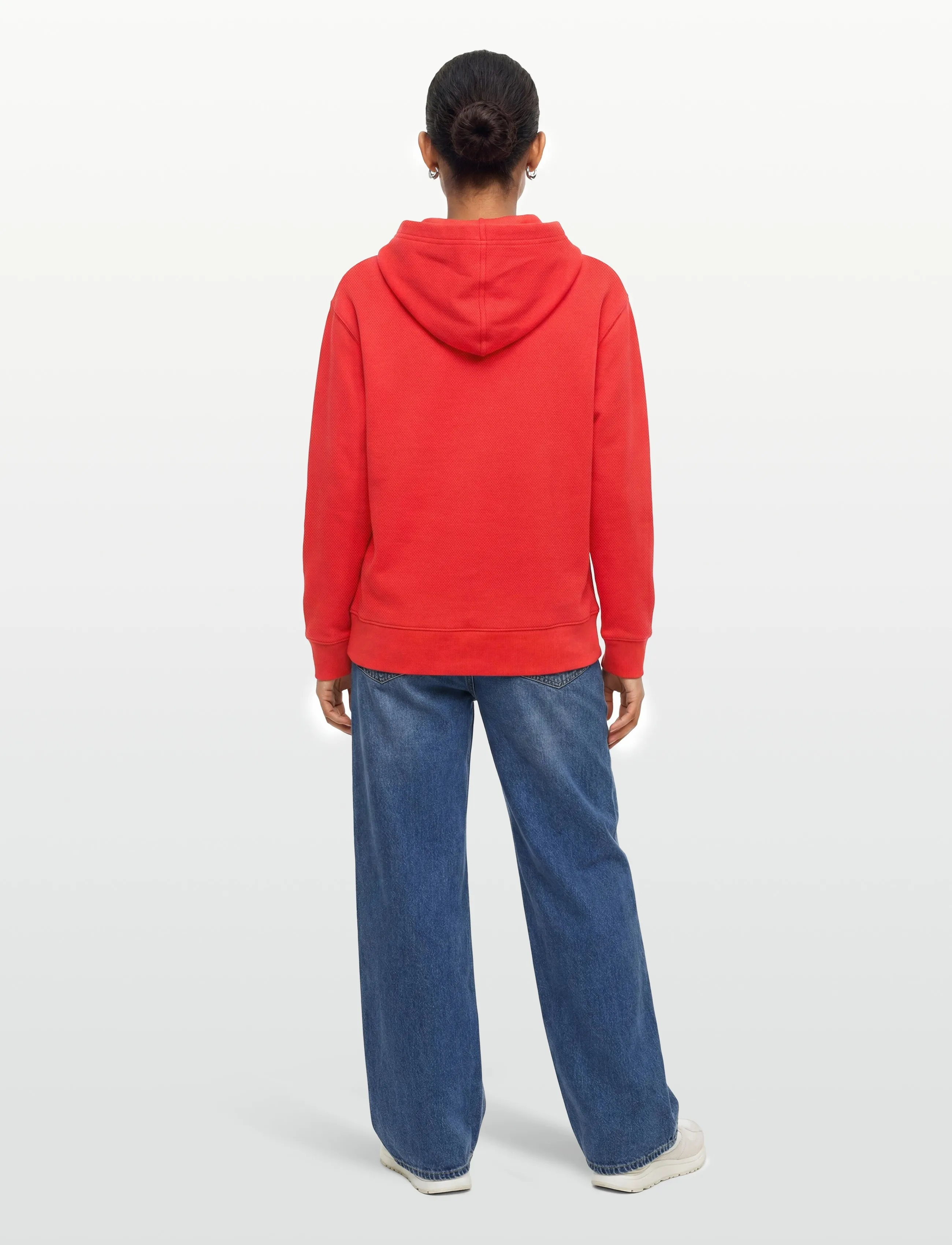 Lacoste - Relaxed Fit Piqué Hoodie - hoodies - red - 4