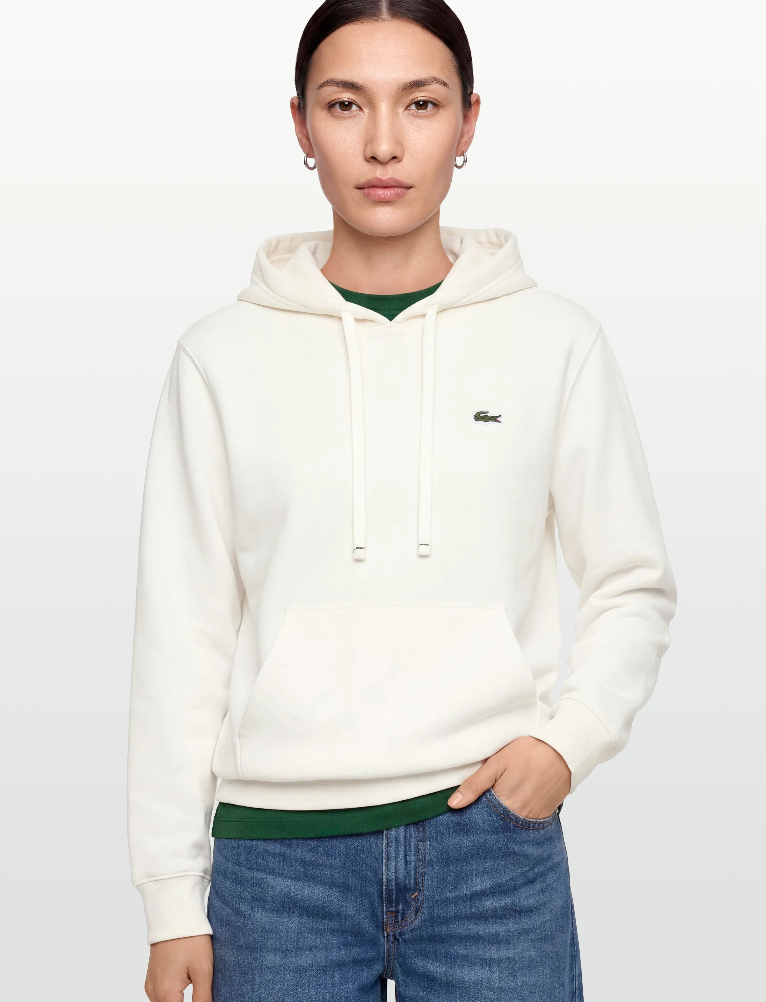 Lacoste - Relaxed Fit Piqué Hoodie - kapuzenpullover - white - 3