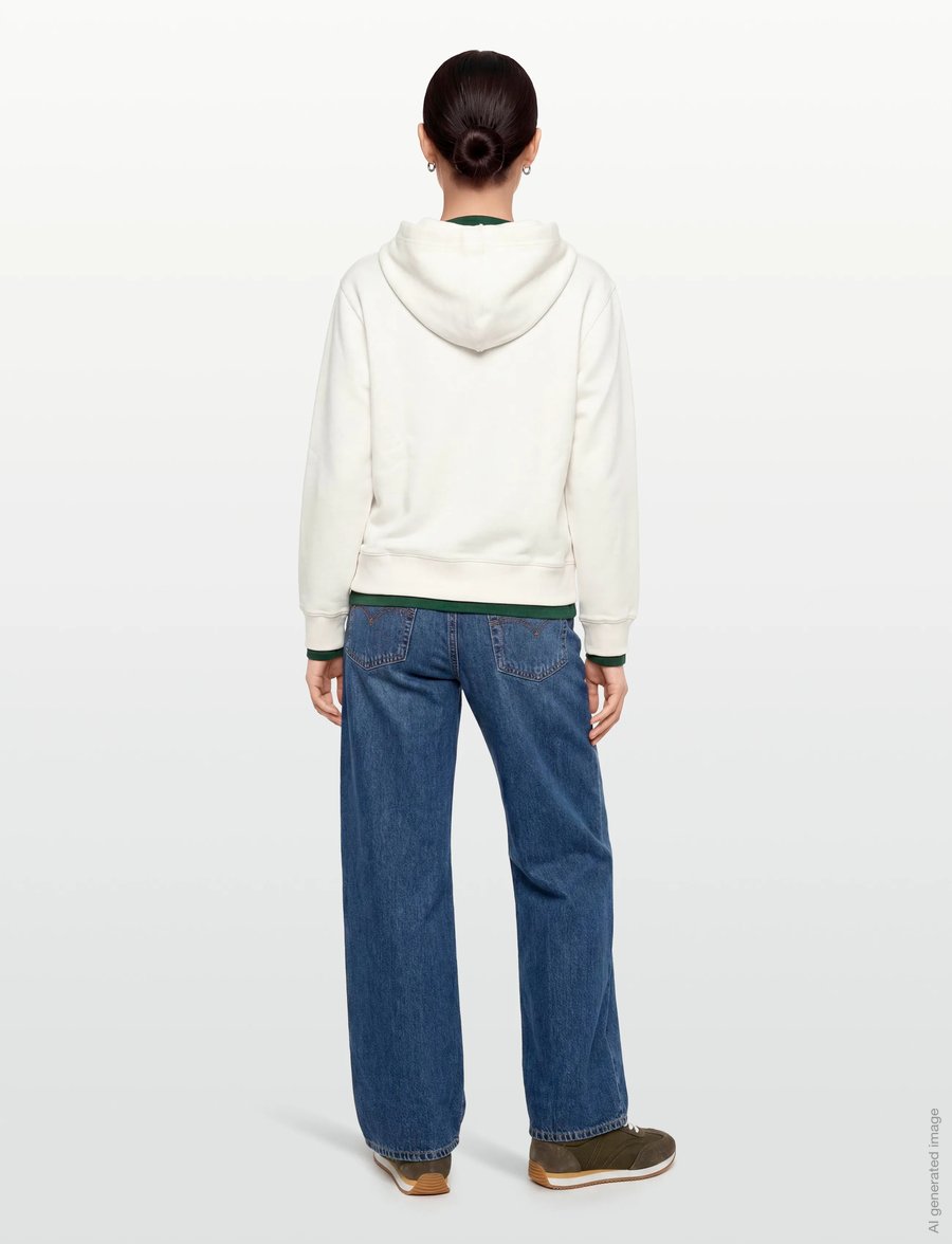 Lacoste - Relaxed Fit Piqué Hoodie - kapuutsiga pusad - white - 4