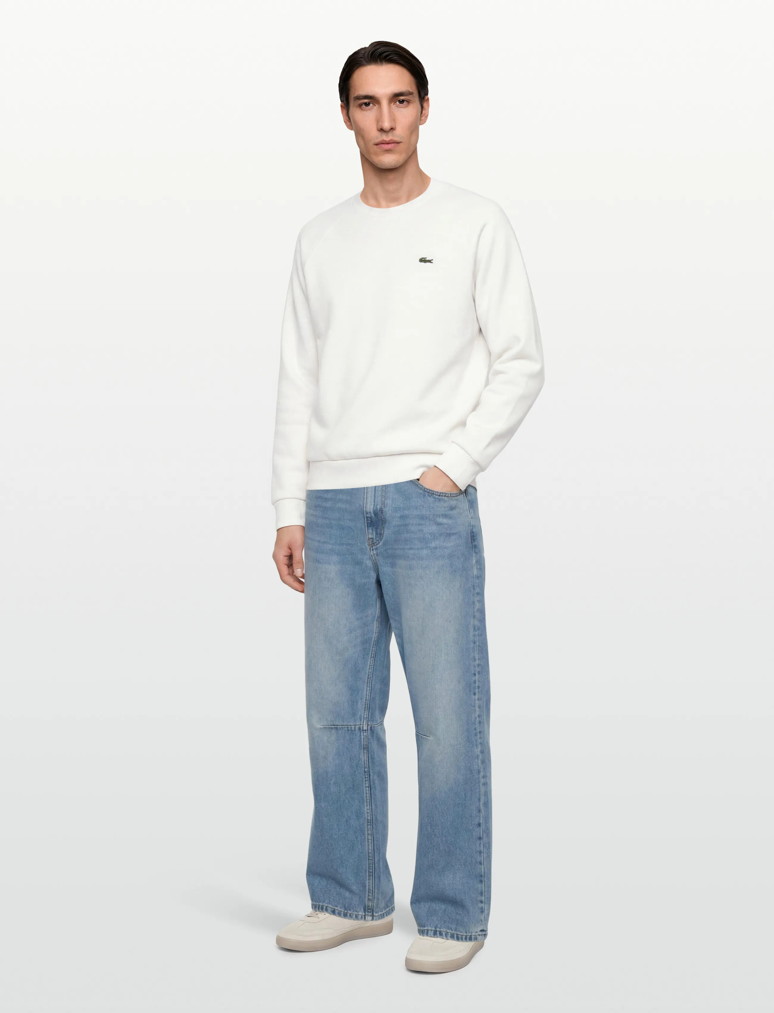 Lacoste Sweatshirts, 40, White, Sweatshirts & Hættetrøjer > Sweatshirts, Dame