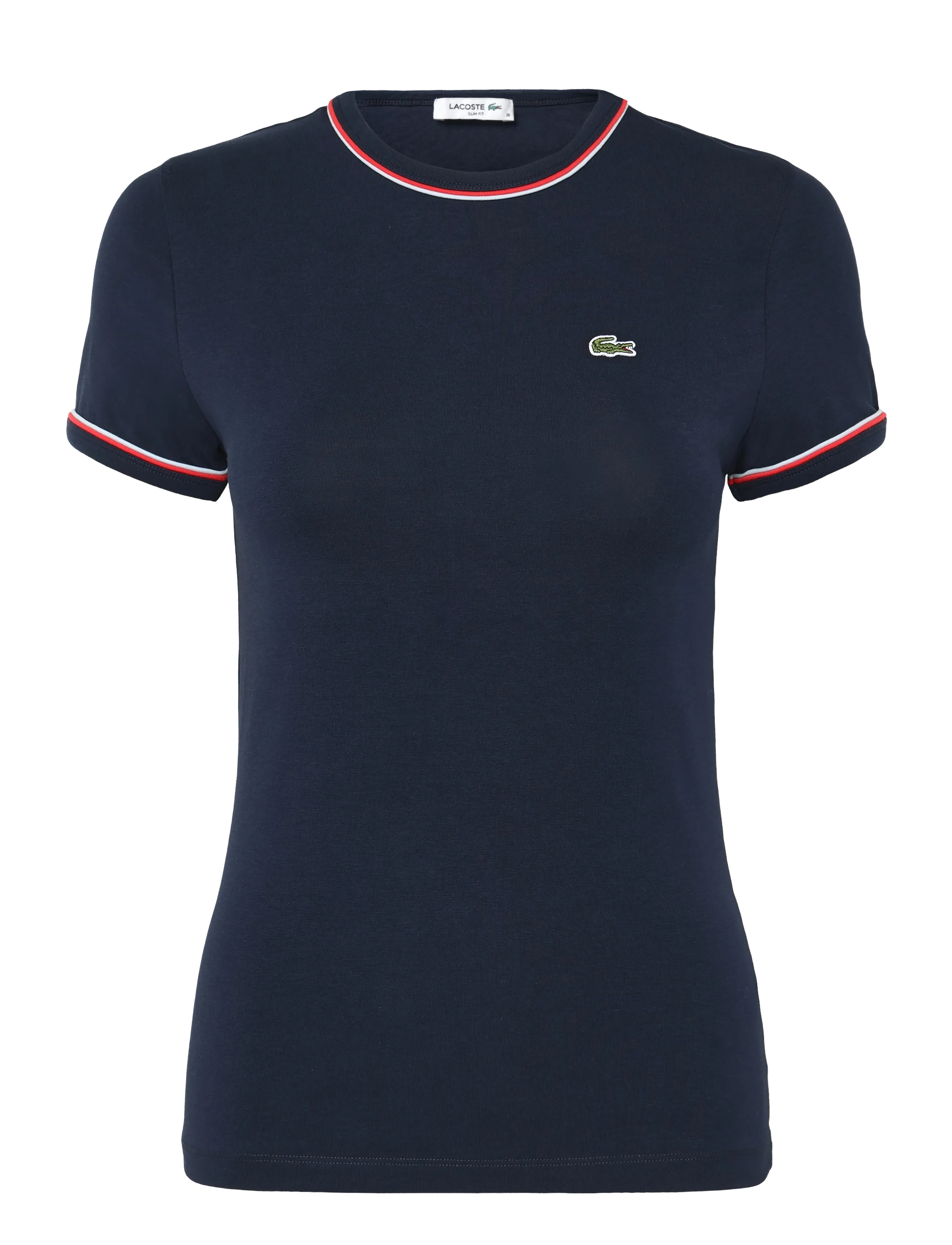 Lacoste Women's Contrast Accent Jersey T-Shirt - Tøj - MULTI COLOURED / navy