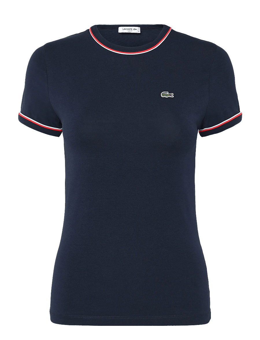 Lacoste - Women's Contrast Accent Jersey T-Shirt - t-shirts - multi coloured - 1