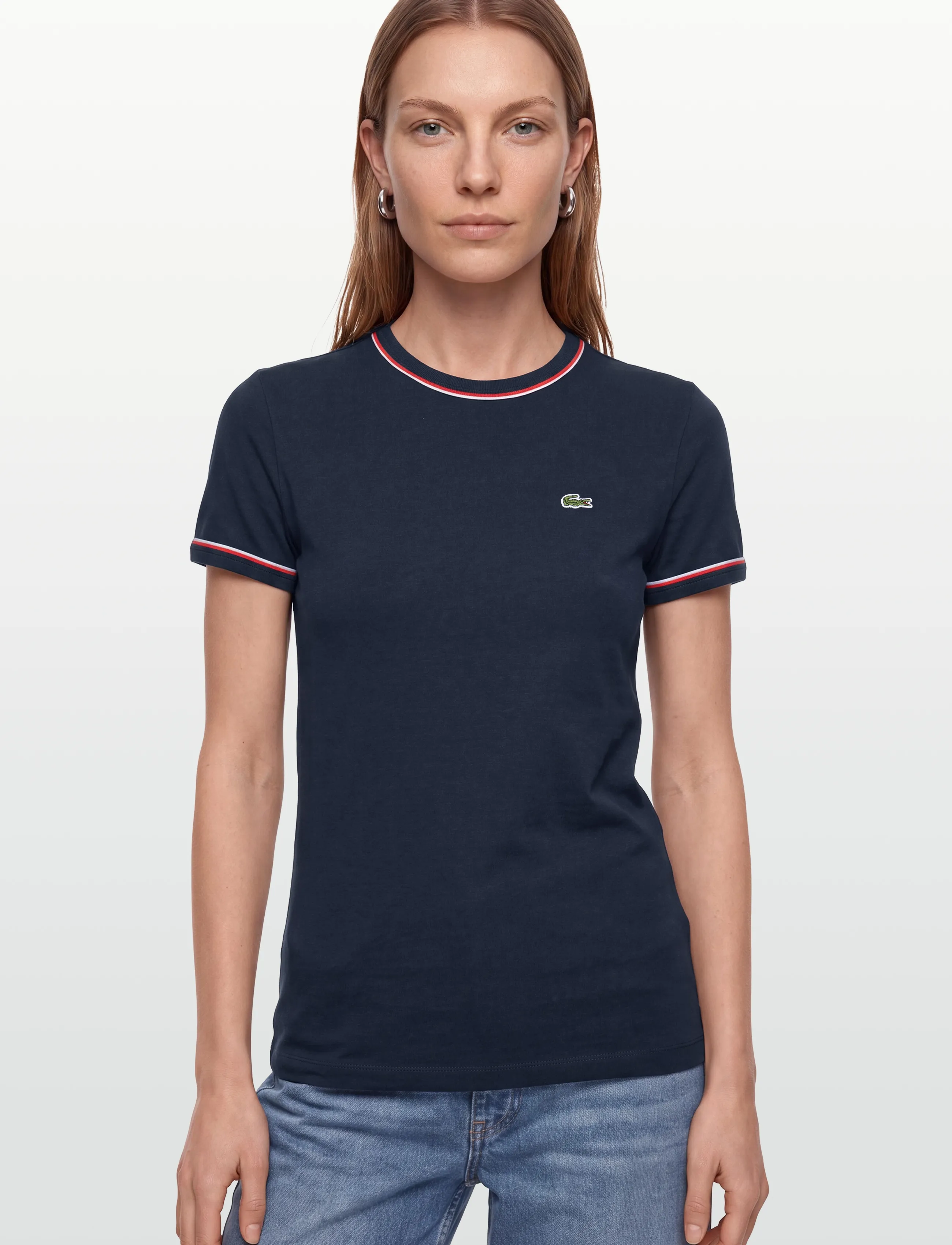 Lacoste - Women's Contrast Accent Jersey T-Shirt - t-shirts - multi coloured - 3