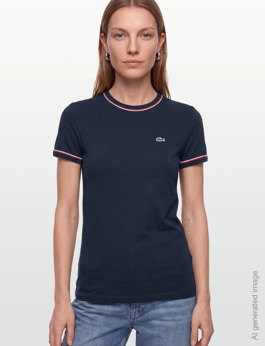 Lacoste - Women's Contrast Accent Jersey T-Shirt - t-shirts - multi coloured - 3
