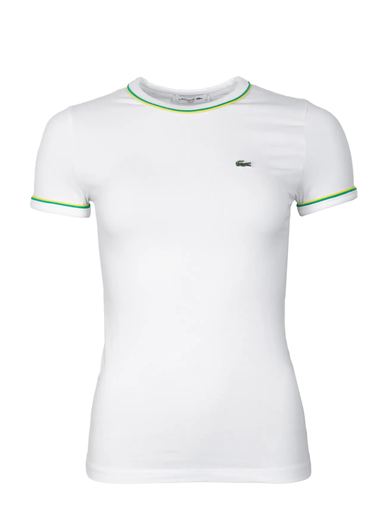 Lacoste Women's Contrast Accent Jersey T-Shirt, 34, T-shirts & Oberteile, Weiß - Short-sleeved, Frauen
