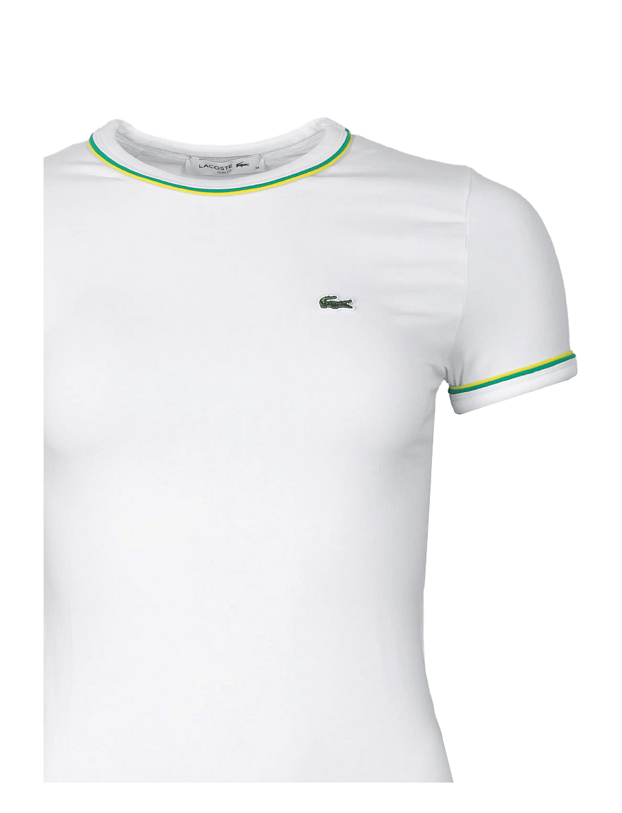 Lacoste - Women's Contrast Accent Jersey T-Shirt - t-shirts - white - 2