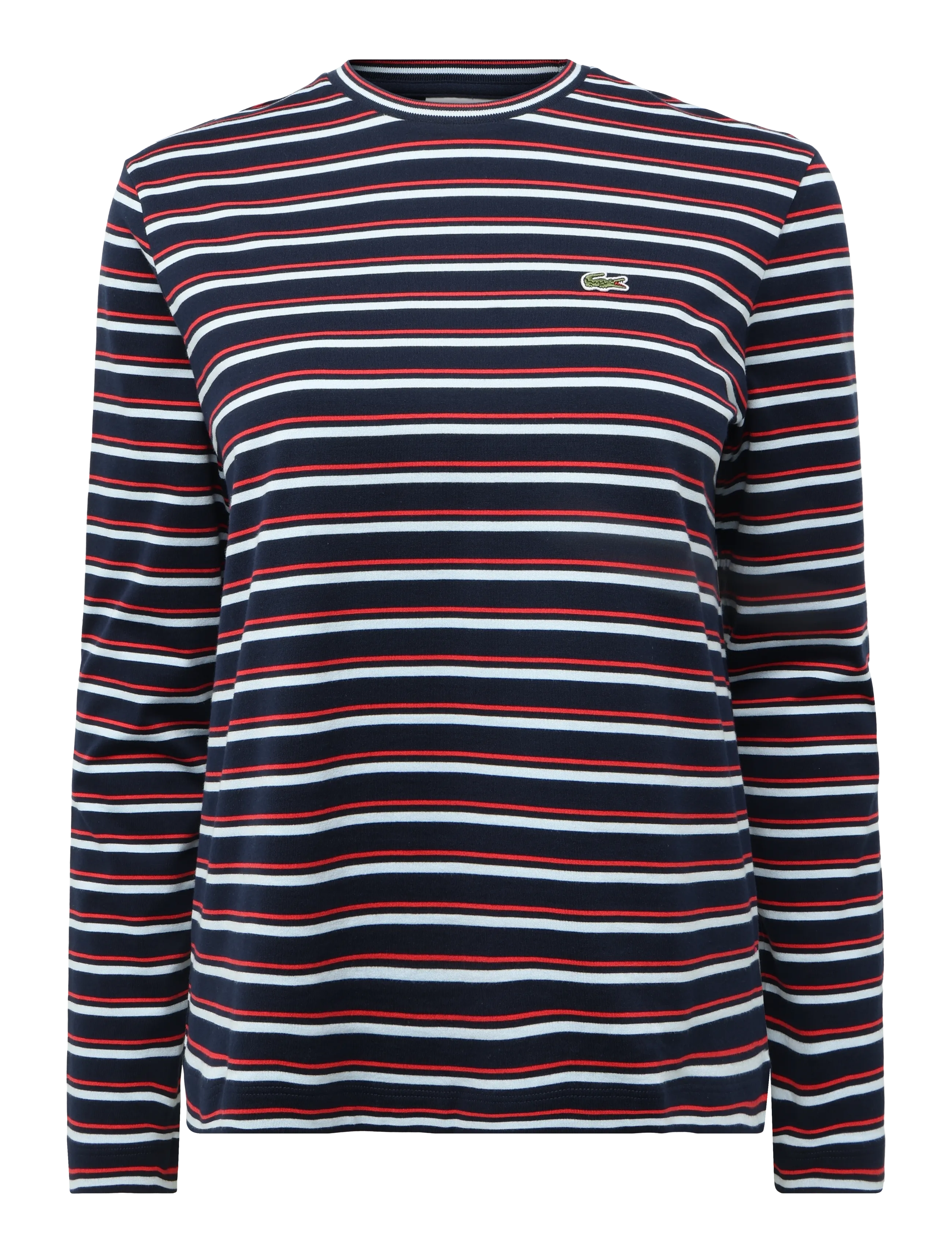 Lacoste Basic Striped Long Sleeve T-Shirt - T-shirts & Tops - MULTI COLOURED / navy
