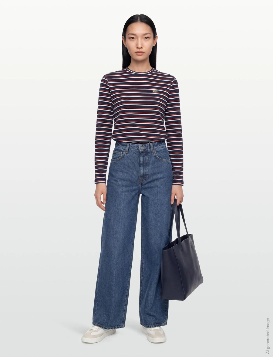 Lacoste - Basic Striped Long Sleeve T-Shirt - langärmlige tops - multi coloured - 0