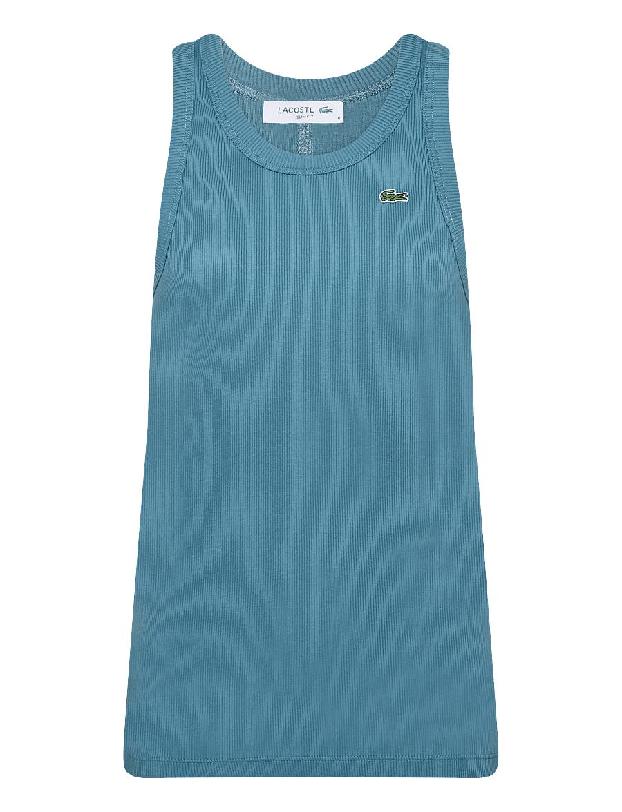 Lacoste - Slim Fit Cotton Tank Top - linnen - blue - 1