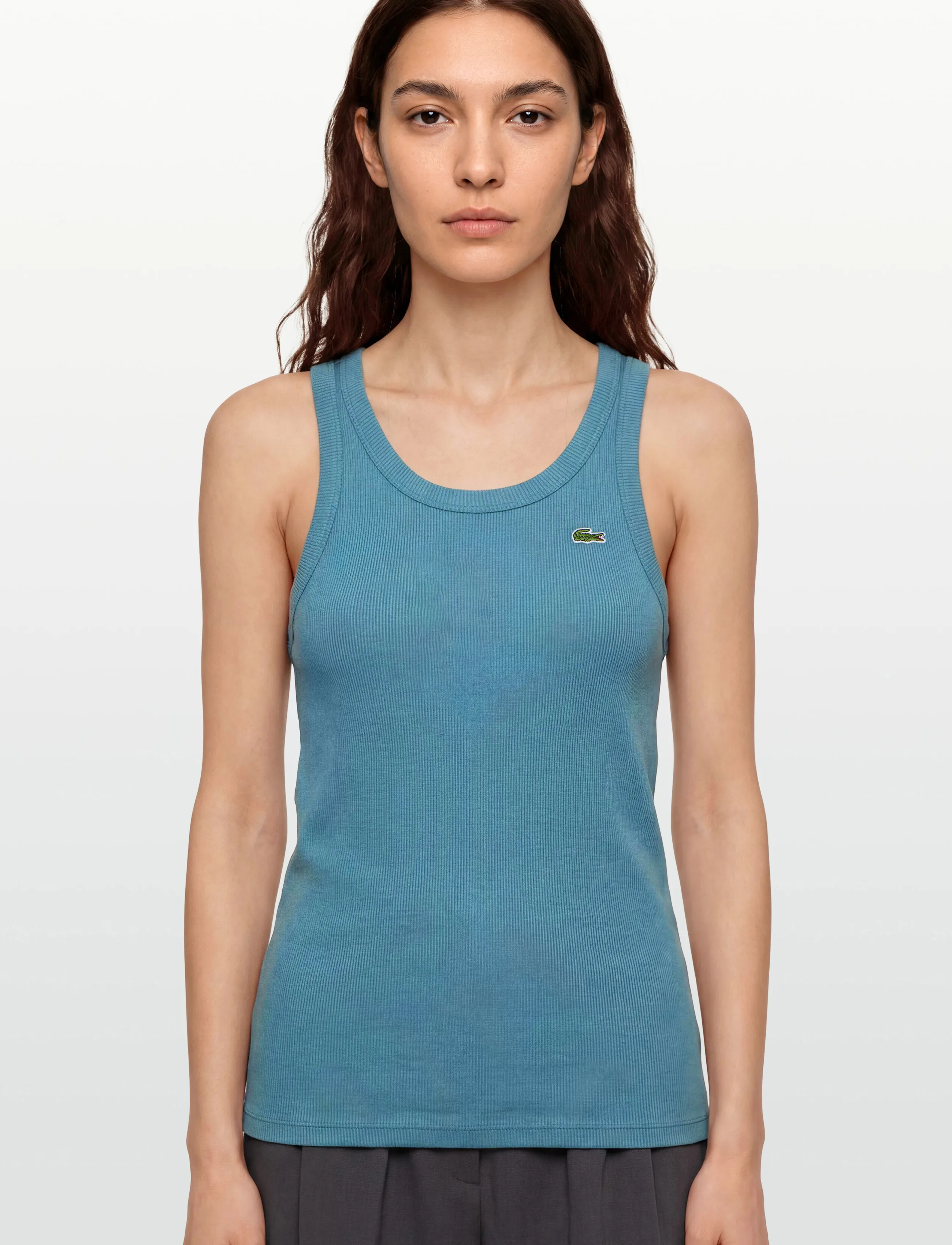 Lacoste - Slim Fit Cotton Tank Top - linnen - blue - 3