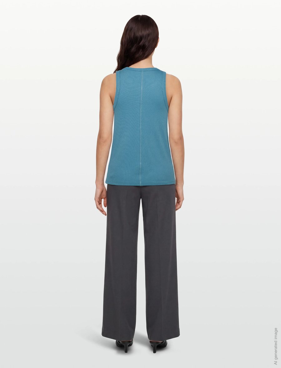 Lacoste - Slim Fit Cotton Tank Top - linnen - blue - 4
