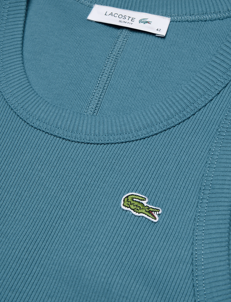 Lacoste - Slim Fit Cotton Tank Top - linnen - blue - 5