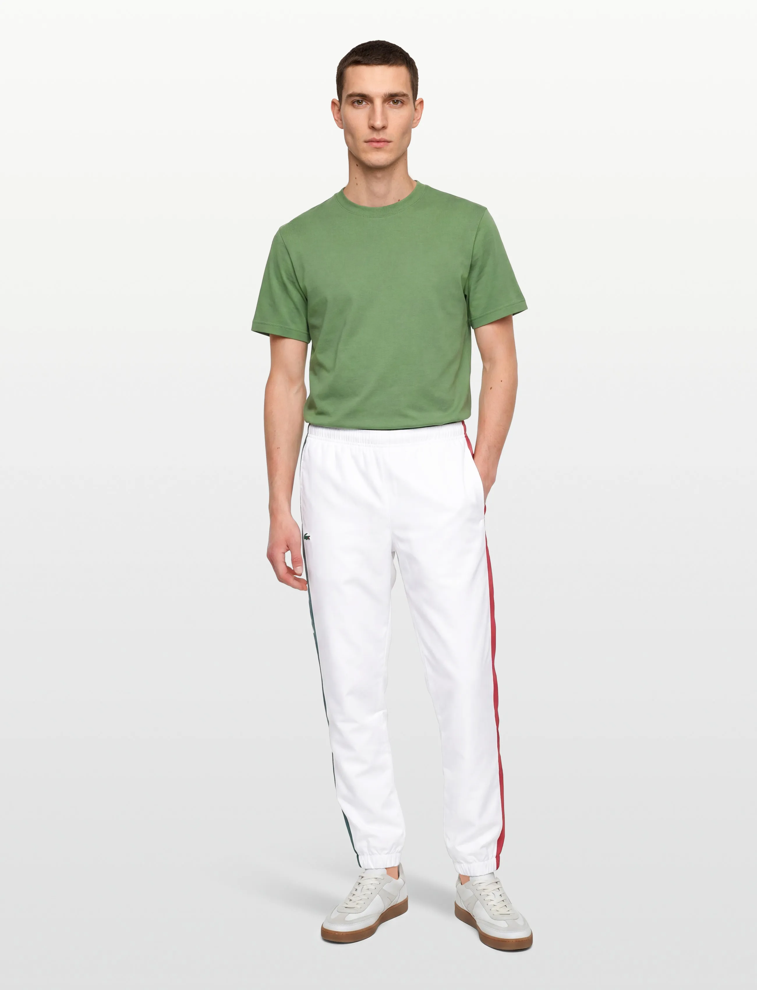 Lacoste Tracksuits & Track Tr, Mænd, Side Stribe Træningsbukser, Hvid, Str: XS