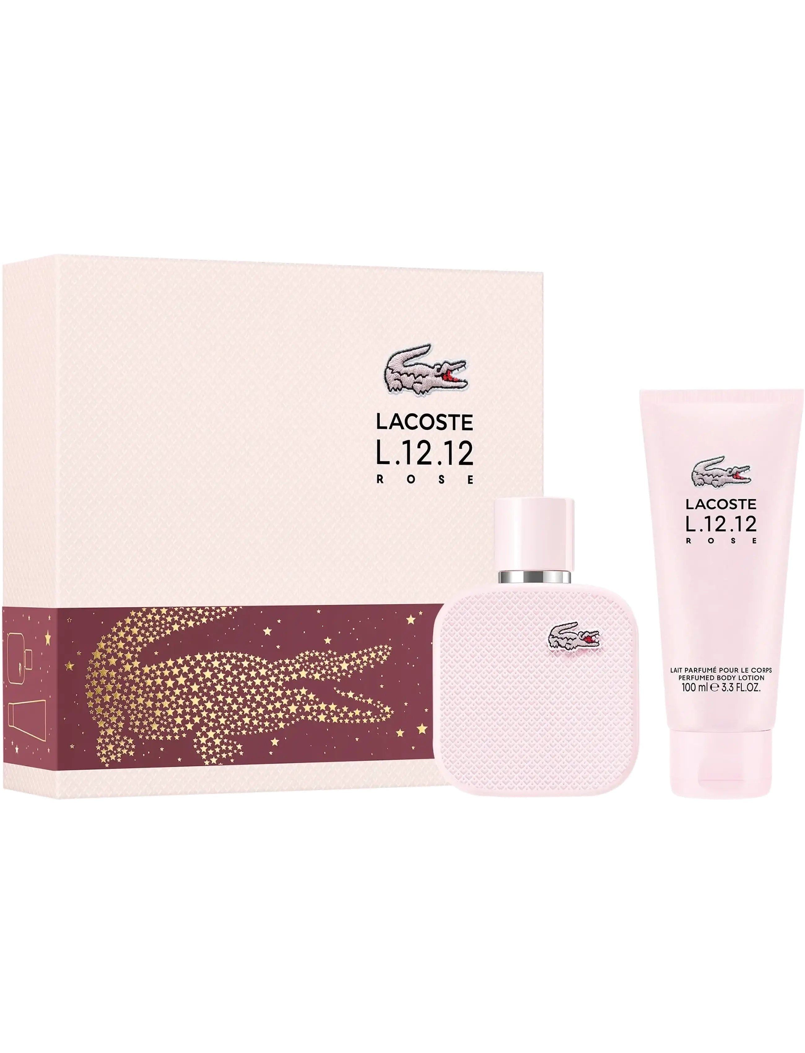 Lacoste Fragrance L.12.12 ROSE SET - EDP 50 ML + BL 100 ML - Parfymset - CLEAR / undefined