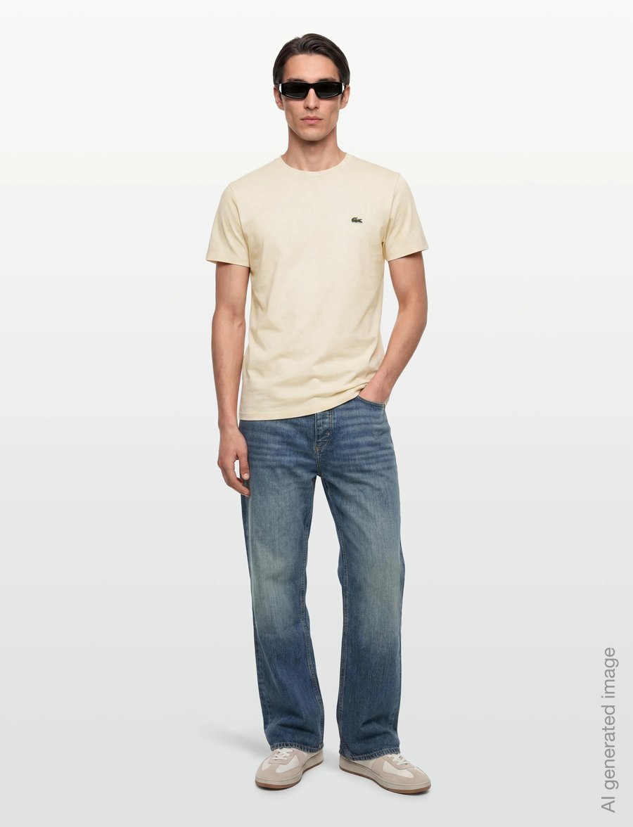 Lacoste - 1HT1 Men's tee-shirt - kortärmade t-shirts - naturel clair - 0