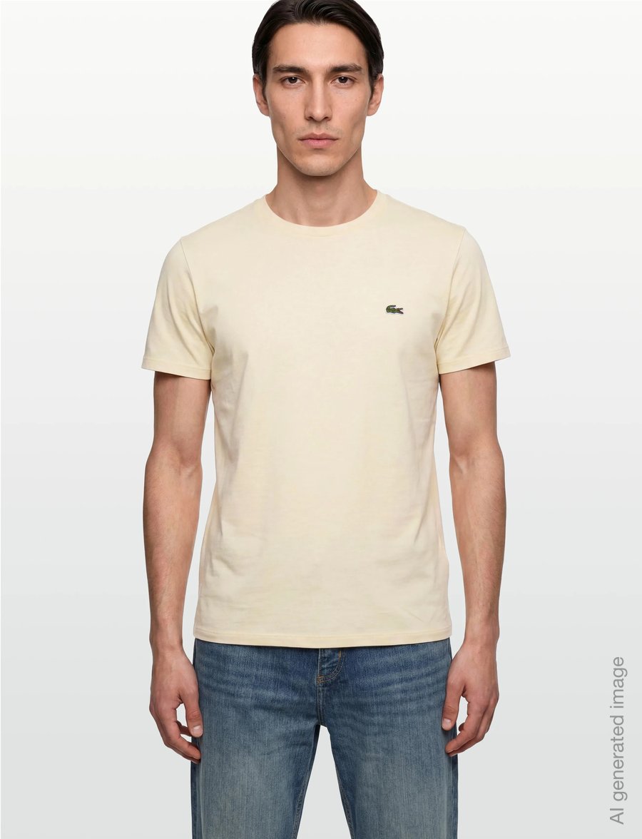 Lacoste - 1HT1 Men's tee-shirt - kortärmade t-shirts - naturel clair - 4