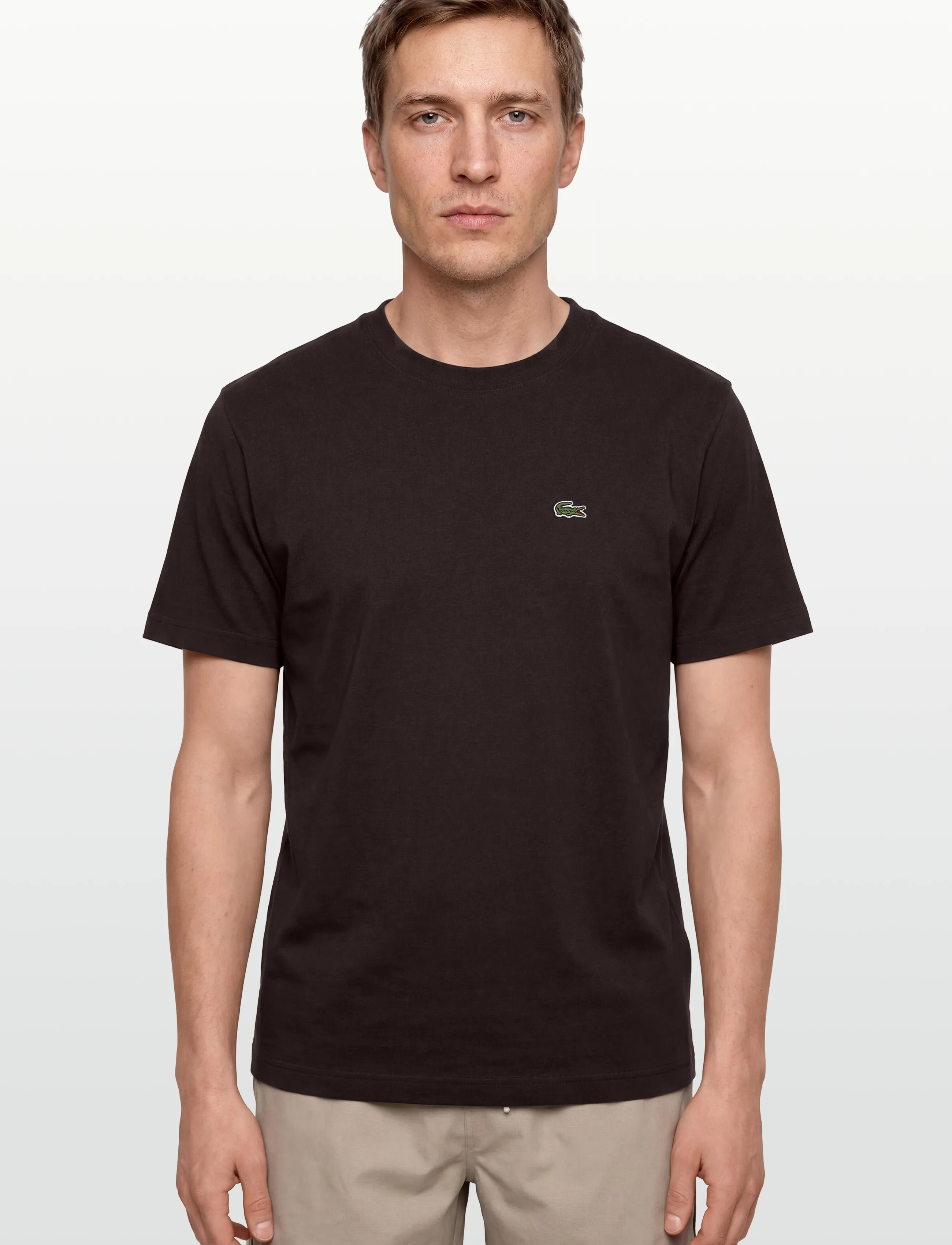 Lacoste - 1HT1 Men's tee-shirt - short-sleeved t-shirts - brown - 3
