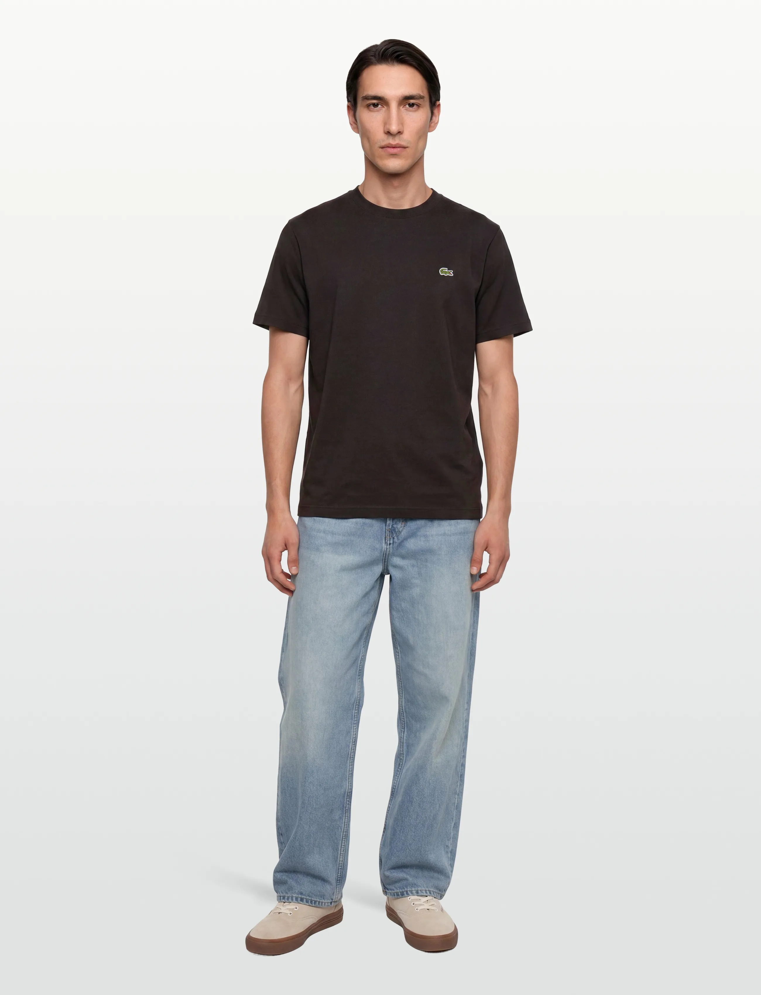 Lacoste Cotton T-Shirt - Kläder - BUFFALO / brown