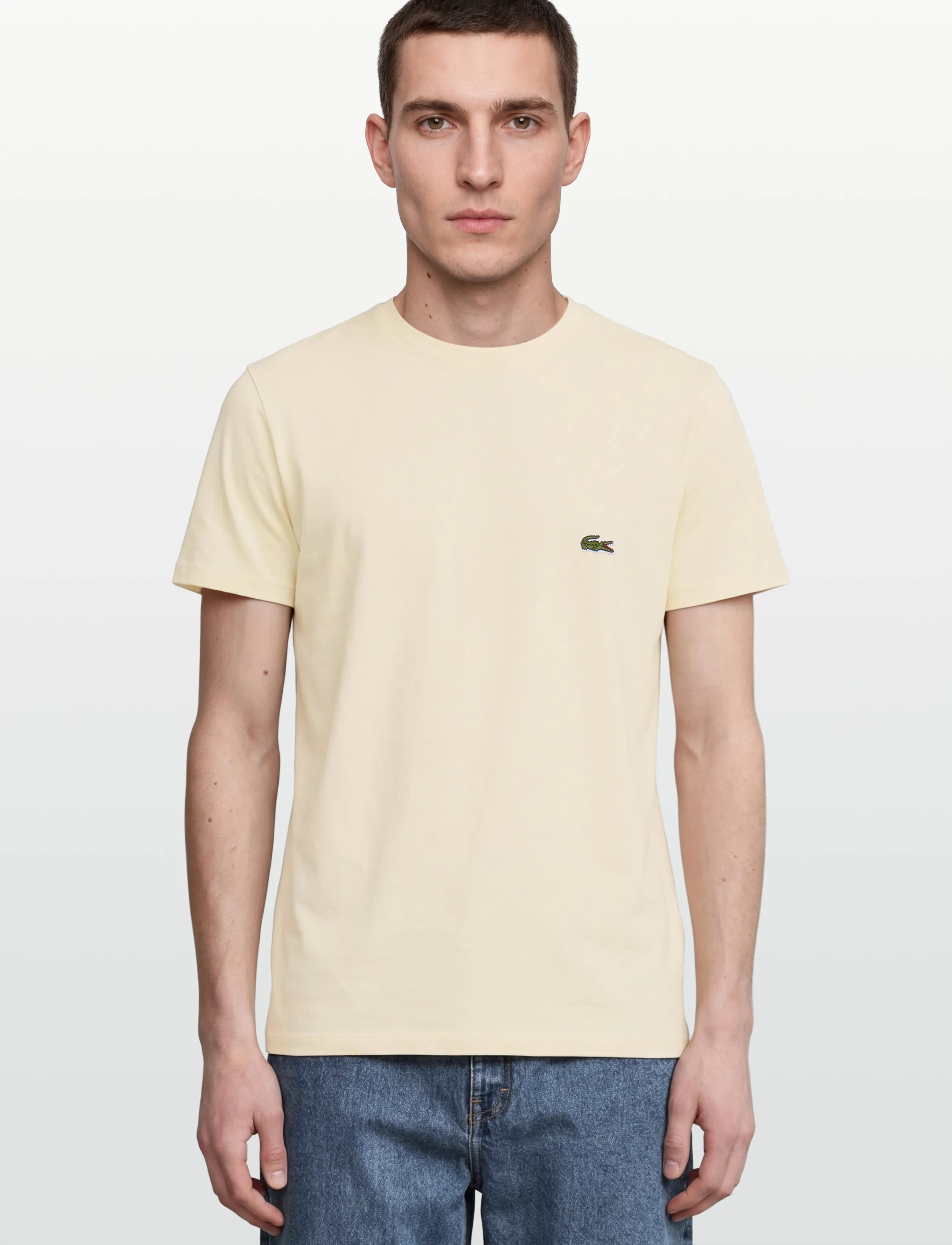 Lacoste - 1HT1 Men's tee-shirt - short-sleeved t-shirts - naturel clair - 3