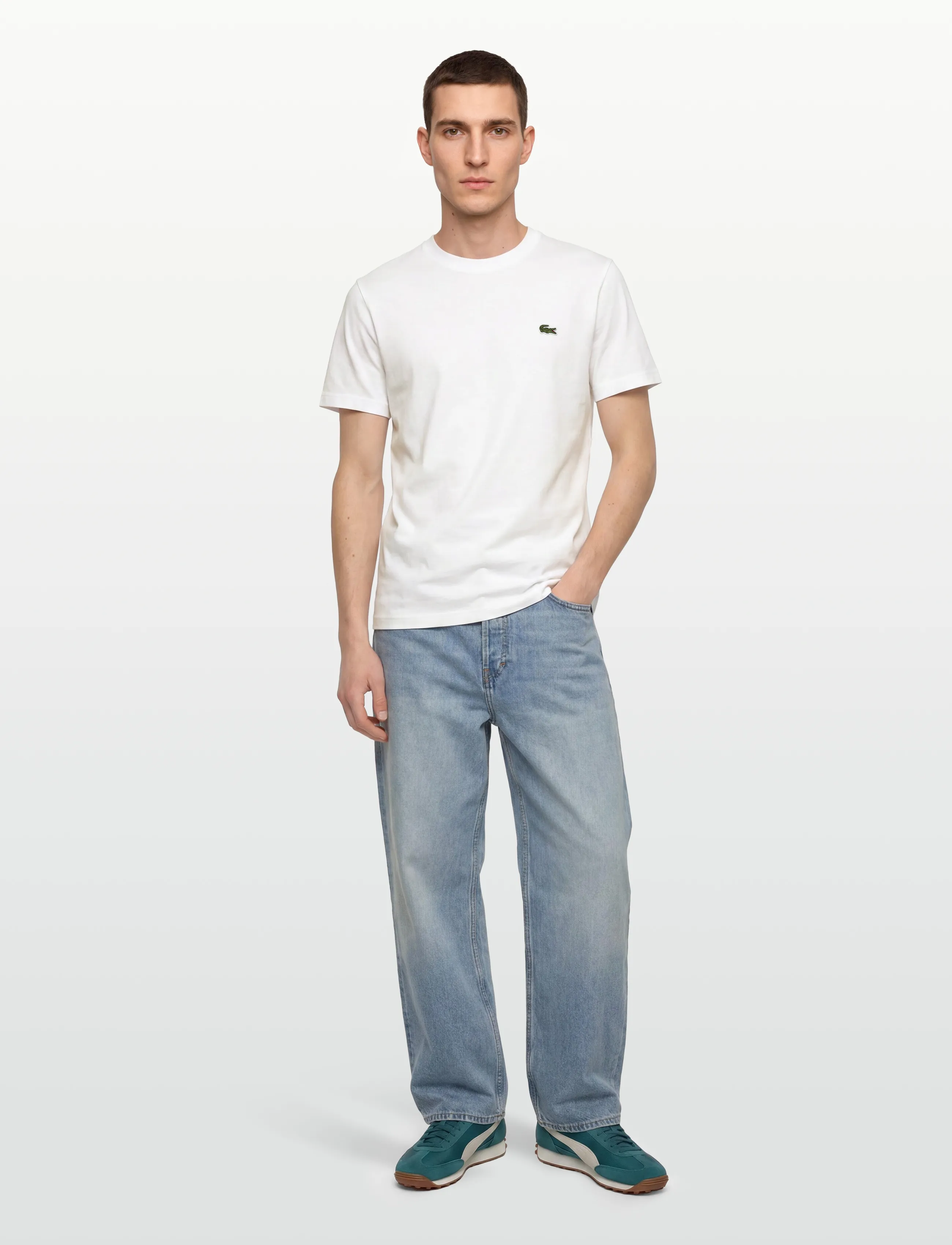 Lacoste 1Ht1 Men's Tee-Shirt, S, T-shirts, Weiß - Short-sleeved, Männerswear