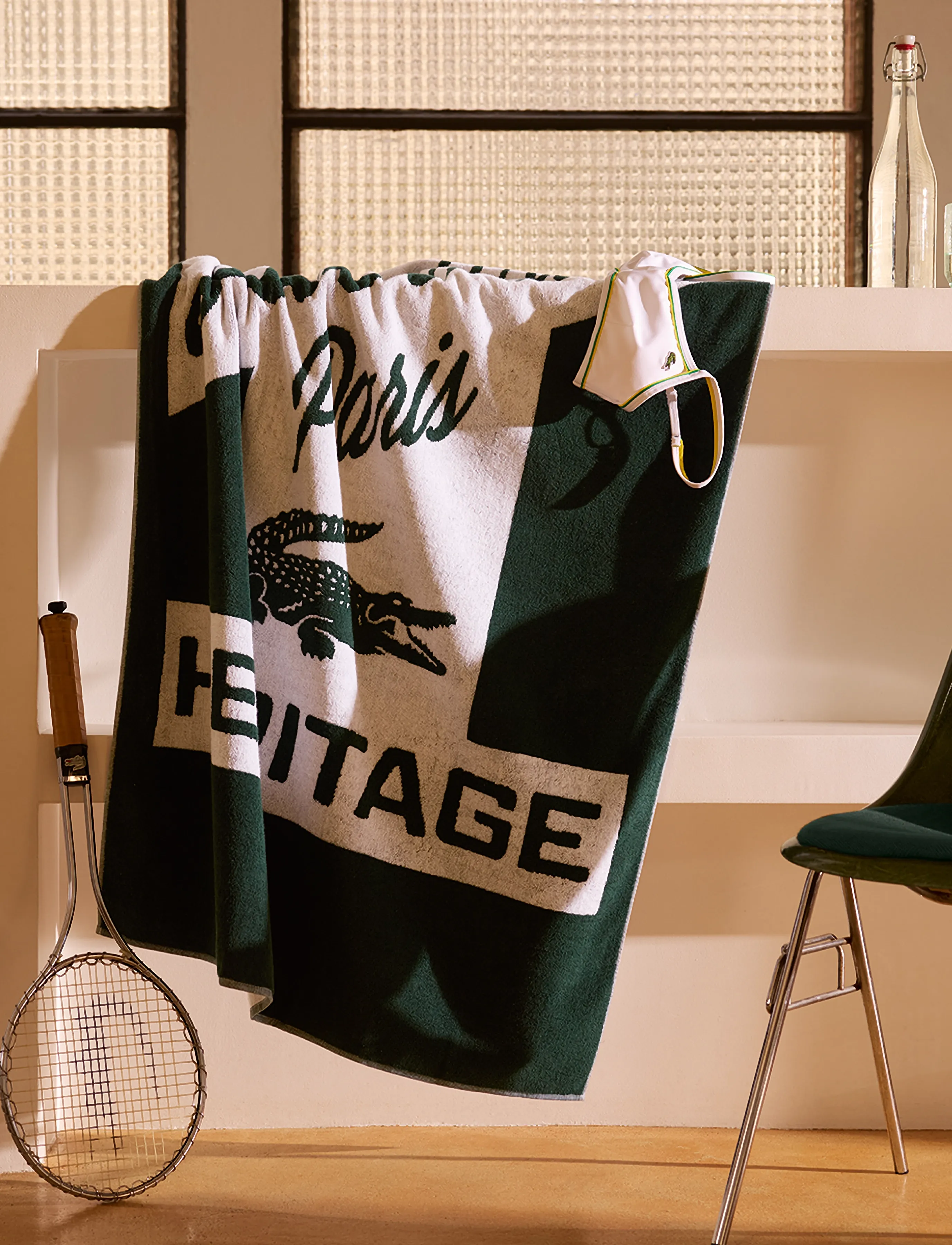 Lacoste Home - LRETRO Beach towel - badetücher - vert - 0
