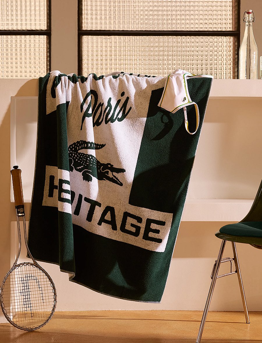 Lacoste Home - LRETRO Beach towel - badetücher - vert - 0