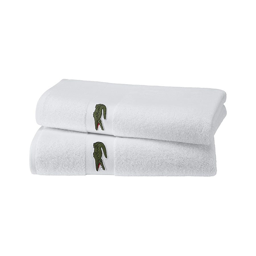 Lacoste Home - LCASUAL Bath sheet - badetücher - blanc - 0