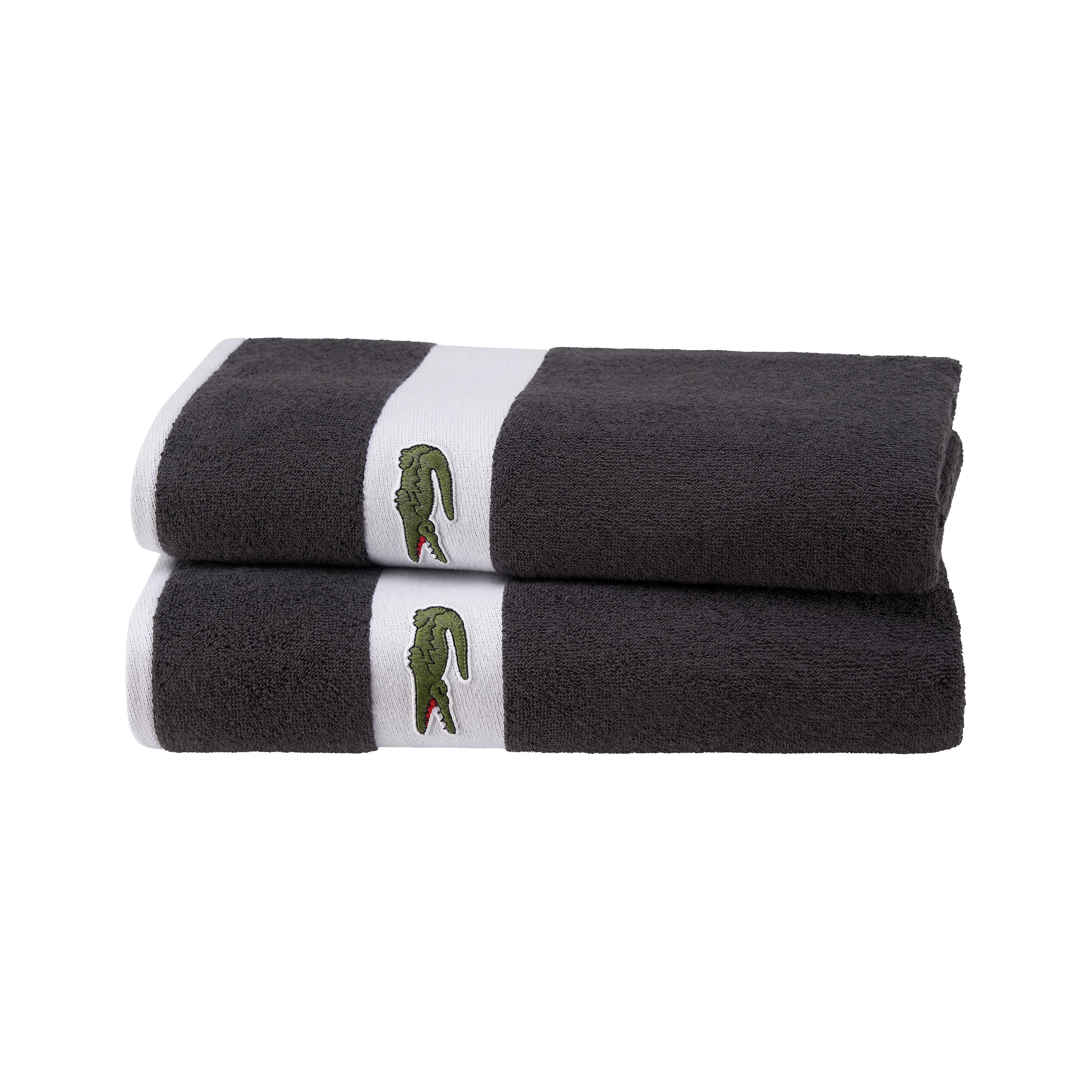 Lacoste Home - LCASUAL Bath towel - badlakan - bitume - 0
