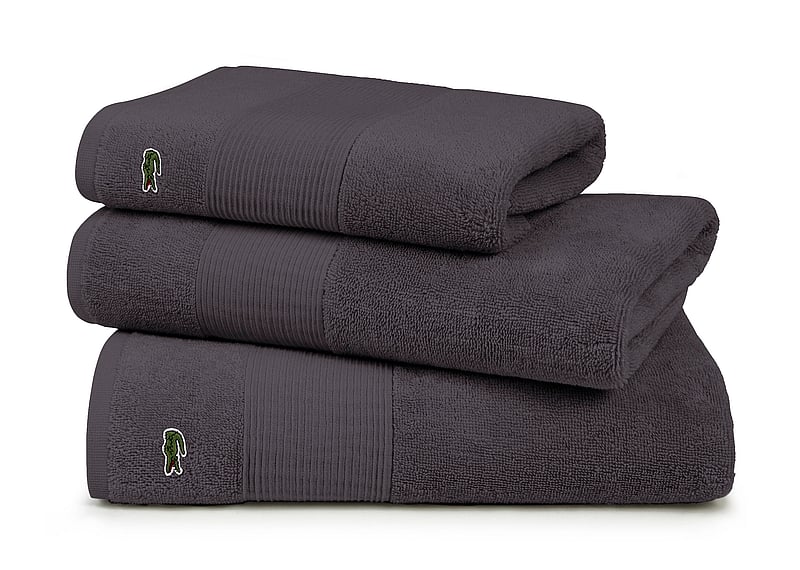 Lacoste Home - LLECROCO Bath sheet - bath towels - bitume - 1