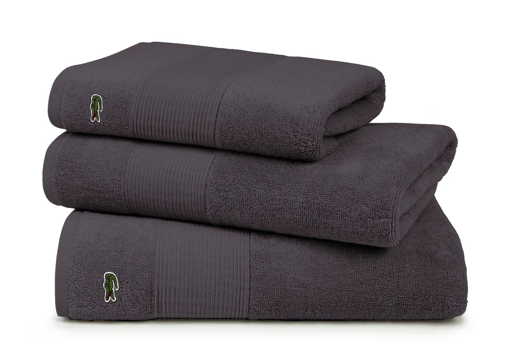 Lacoste Home - LLECROCO Guest towel - gæstehåndklæder - bitume - 5