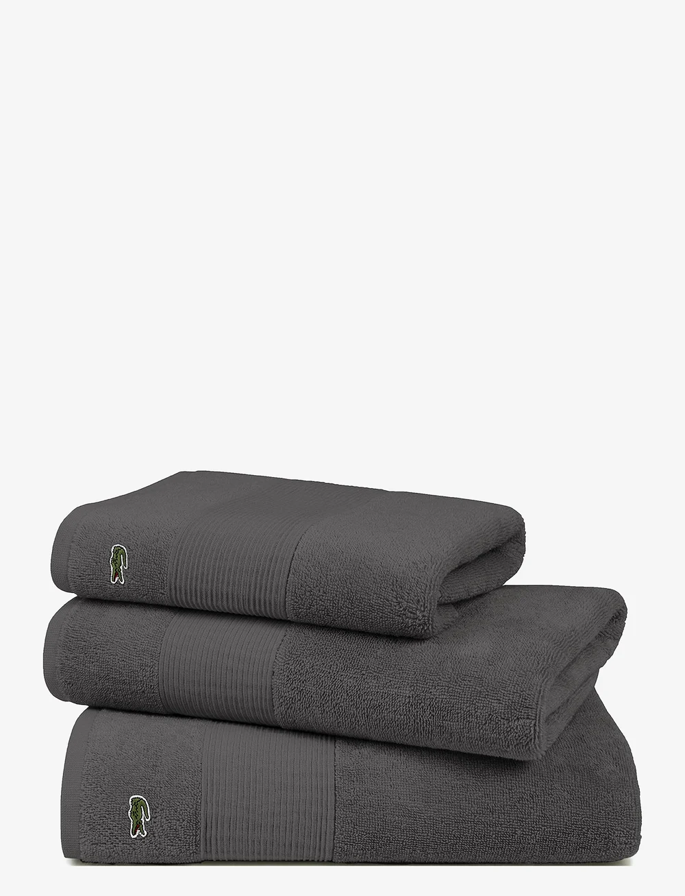 Lacoste Home - LLECROCO Guest towel - gæstehåndklæder - bitume - 4