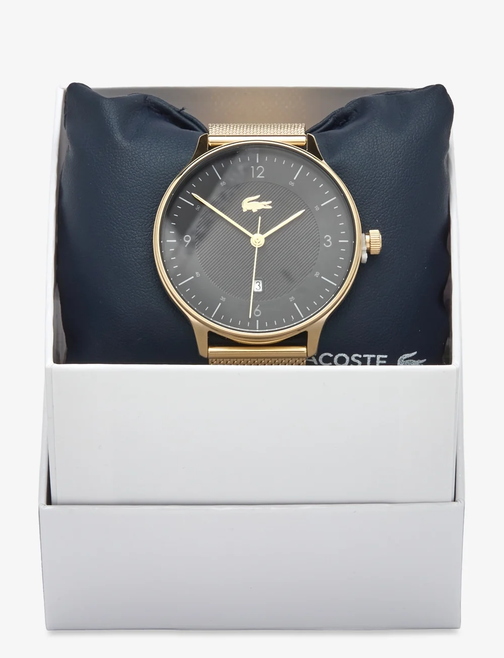 Black and gold lacoste watch sales